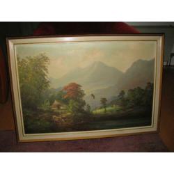 Bali, Java, Indonesie, landchap schilderij, olieverf op doek