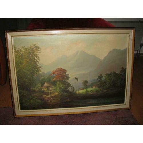 Bali, Java, Indonesie, landchap schilderij, olieverf op doek