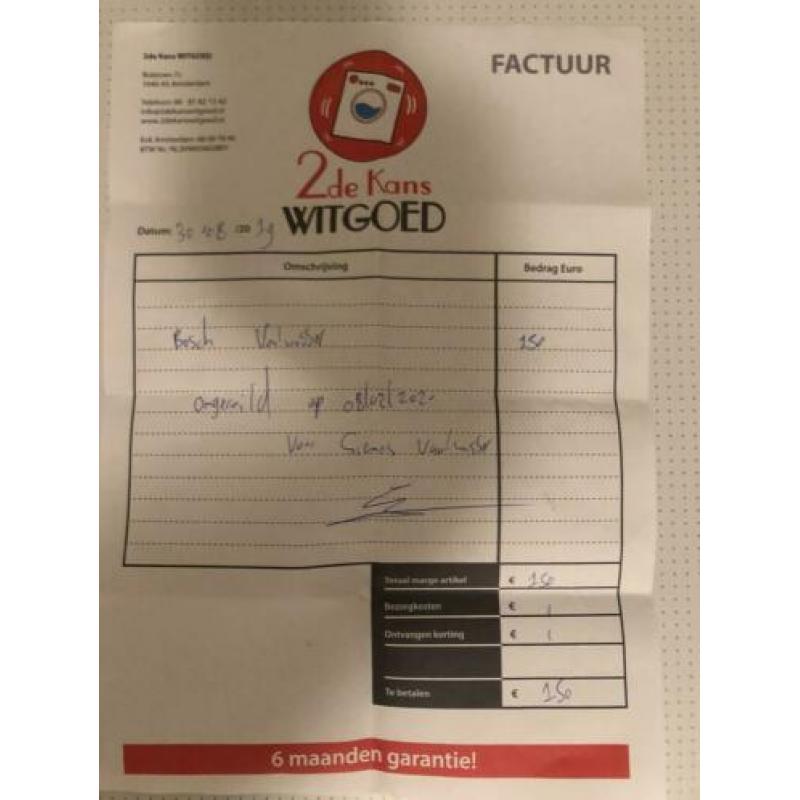 Siemens Vaatwasmachine vrijstaand SL15N1S gebruikt met bon