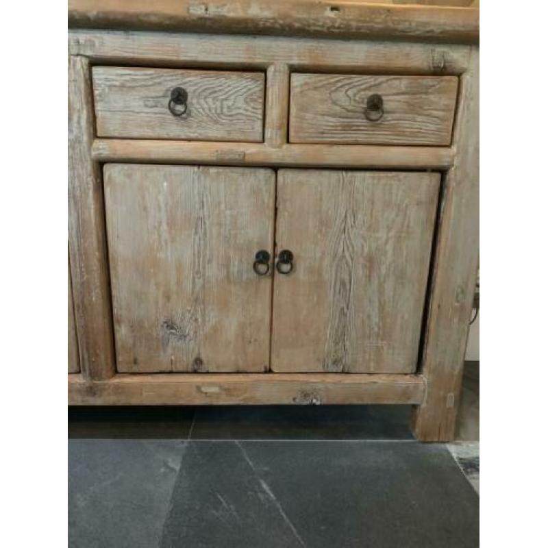 Dressoir teakhout greywash
