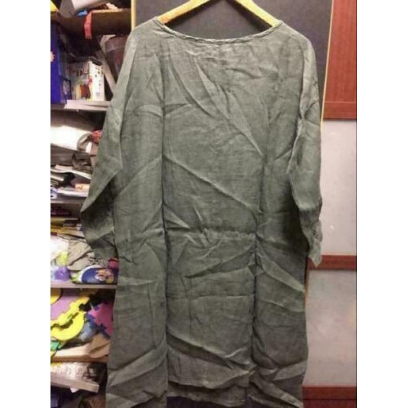 Groen linen zomer tuniek, maat:l/xl