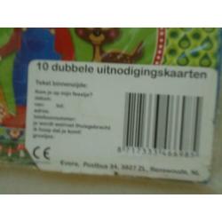 10 dubbele uitnodigingskaarten met enveloppen