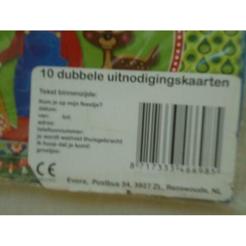 10 dubbele uitnodigingskaarten met enveloppen