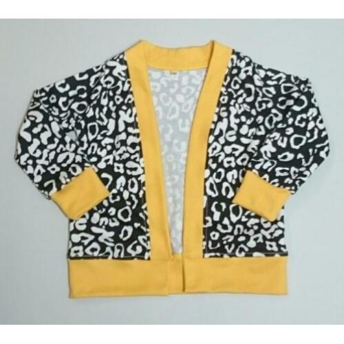 Vest LUIPAARD zwart/wit met gele sportieve streep MAAT 128
