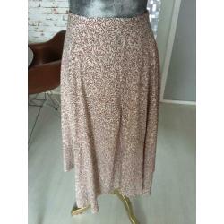 Rood/beige lange rok van H&M maat 40