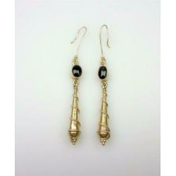 Opruiming Oorhangers zilver & onyx / Z5006