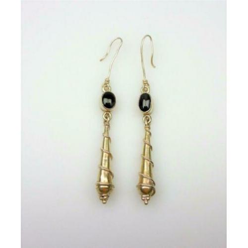 Opruiming Oorhangers zilver & onyx / Z5006