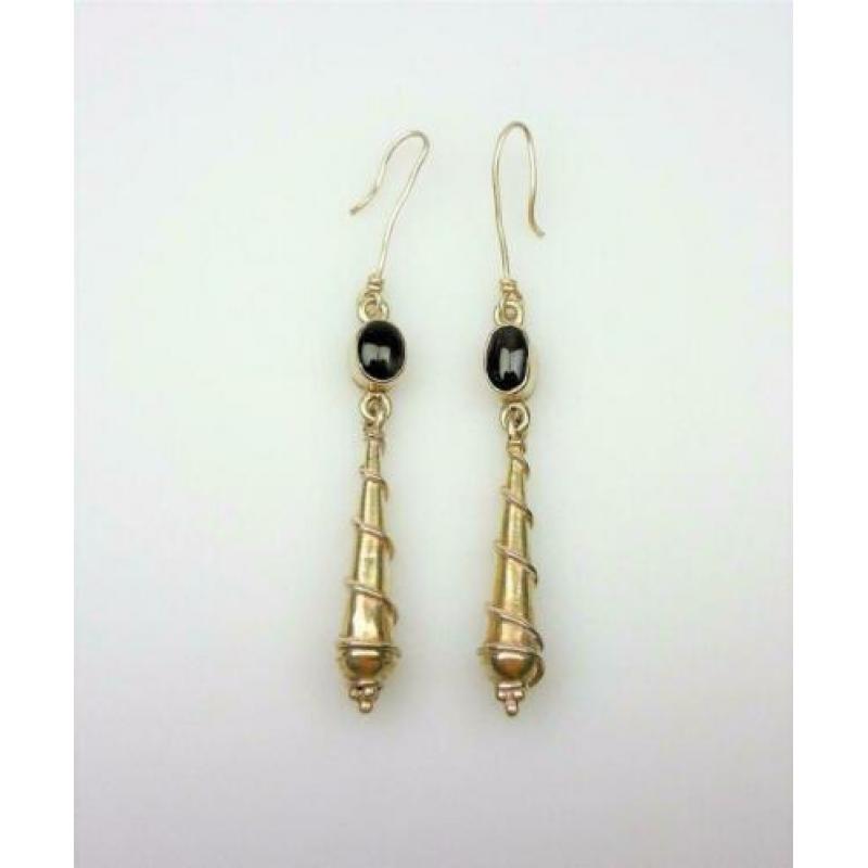 Opruiming Oorhangers zilver & onyx / Z5006