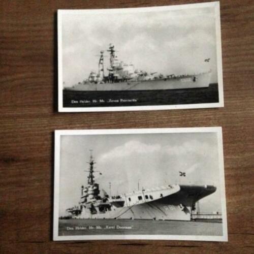 Retro Fotokaarten oorlogsschepen 1954
