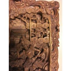Indonesisch houtsnijwerk (42x31 cm)