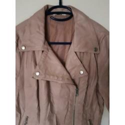 Imitatie leren roze jasje/jack, Maat S