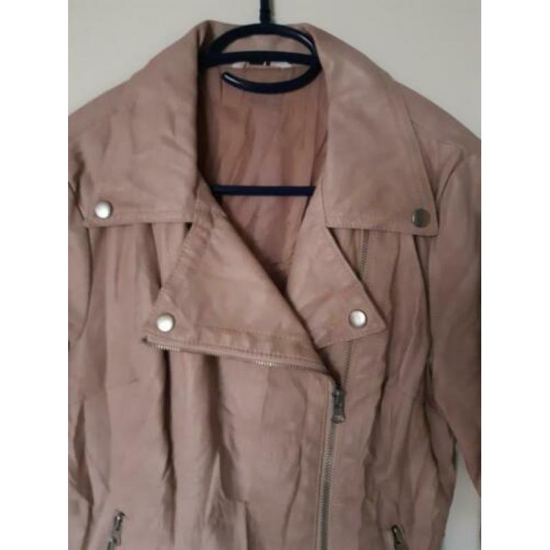 Imitatie leren roze jasje/jack, Maat S