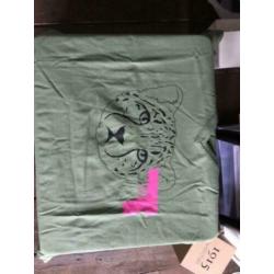 Okimono t shirt maat xl tijger groen v hals nieuw