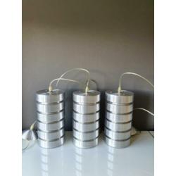 3 Aluminium lampen. Space age.