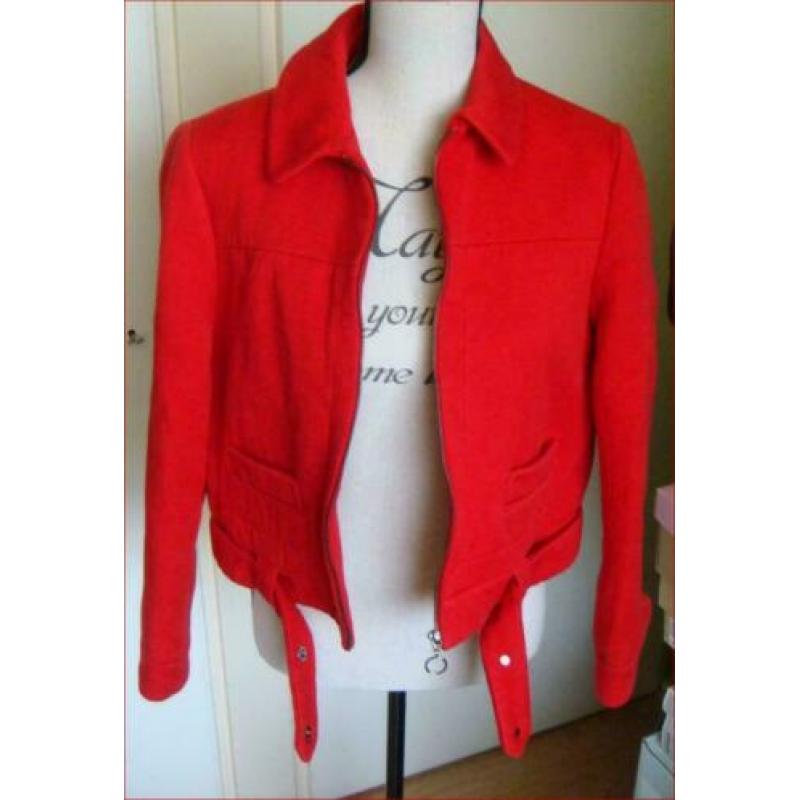 ZGAN knalrode retro/vintage jas van ZARA maat L(40/42)