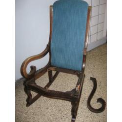 Brocante Louis IV schommelstoel opknapper