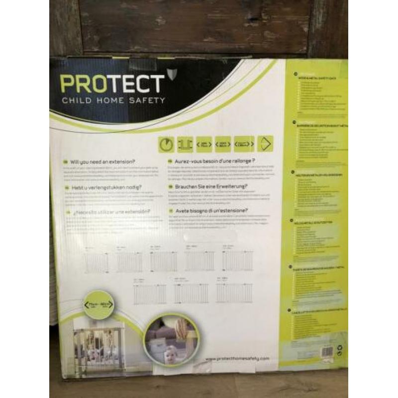 Verstelbaar traphekje 75-89cm breed Protect (hout en metaal)