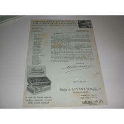 Reclame voor Sigarenfabriek A.M van Lookeren A'dam 1932