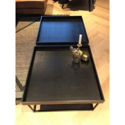 2x WOOOD Dexter salontafels / 2 wkn oud / 65x65 cm / 35 hoog