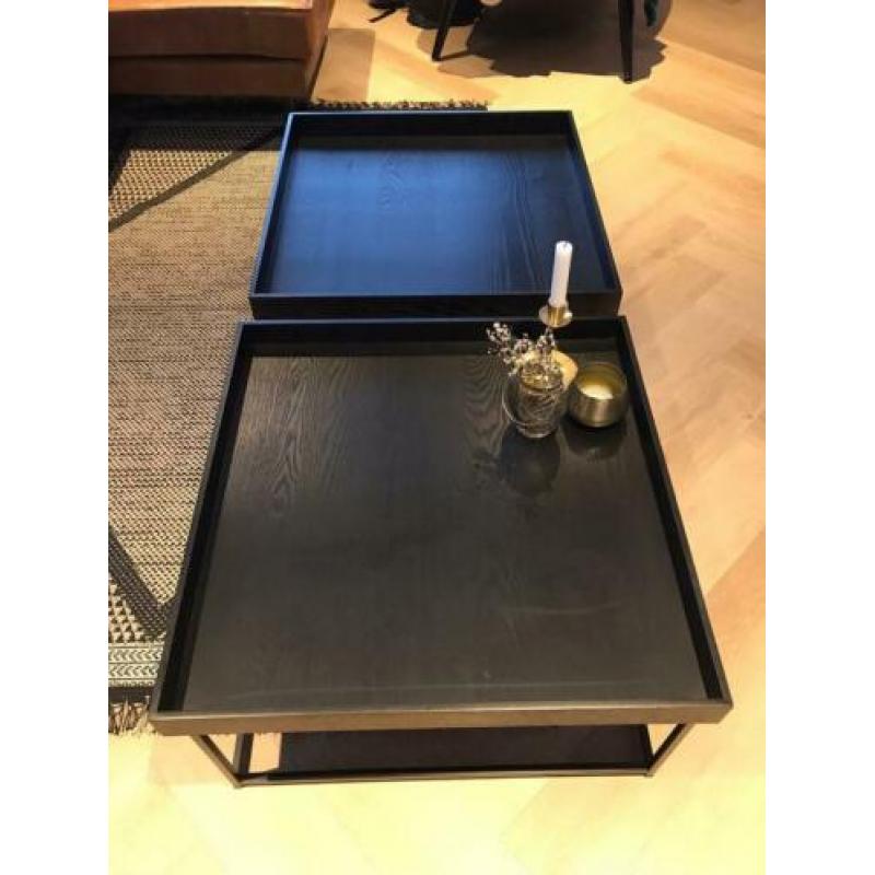 2x WOOOD Dexter salontafels / 2 wkn oud / 65x65 cm / 35 hoog