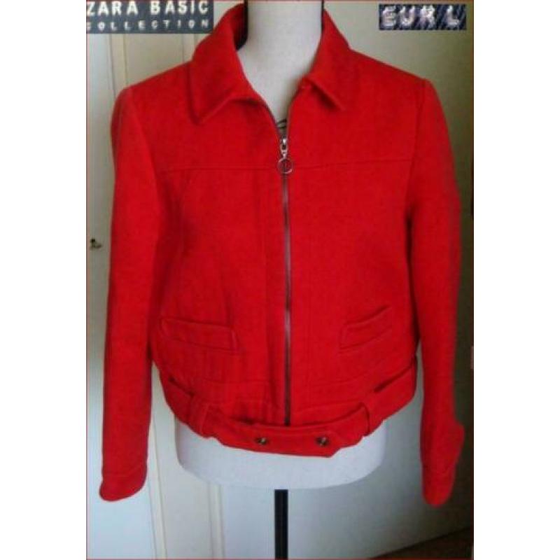 ZGAN knalrode retro/vintage jas van ZARA maat L(40/42)