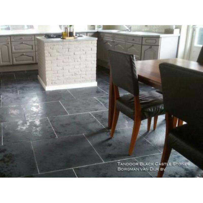 nostalgische vloer Castle Stone Black 60x60 cm verouderd