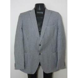 Blauw-wit woolblend geruite blazer van Van Gils