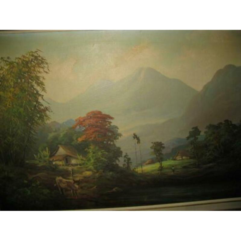 Bali, Java, Indonesie, landchap schilderij, olieverf op doek