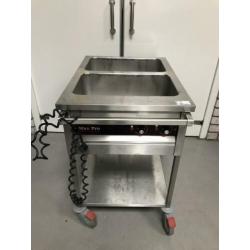 au bain marie wagen / uitgiftewagen / warmhoudwagen horeca
