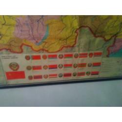 Wandkaart schoolplaat Sovjet-Unie CCCP