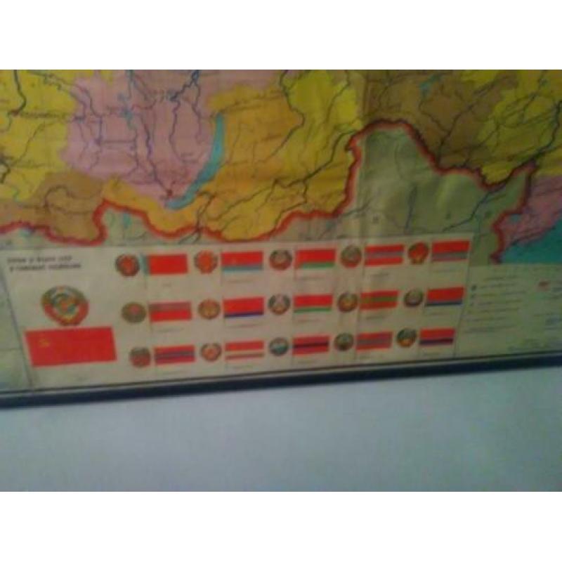 Wandkaart schoolplaat Sovjet-Unie CCCP