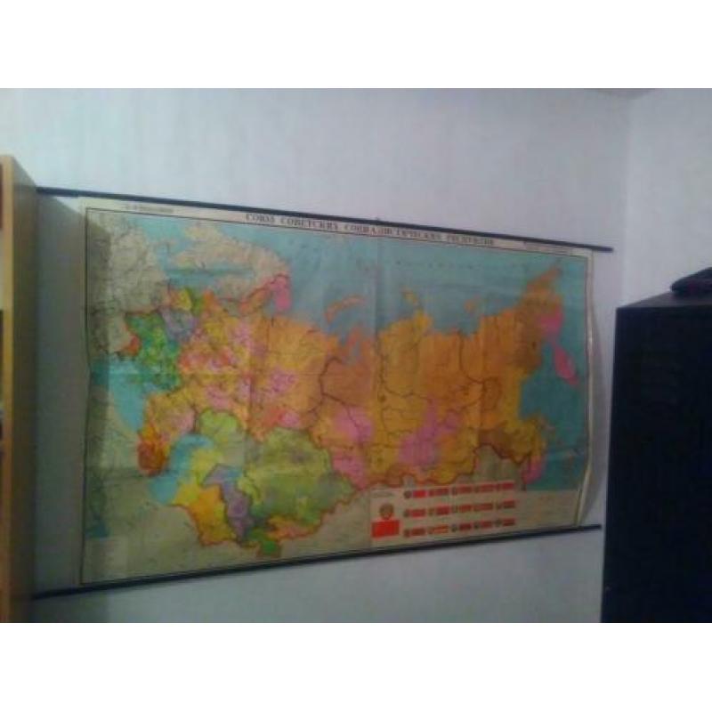 Wandkaart schoolplaat Sovjet-Unie CCCP