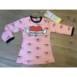 Nieuw setje O’Chillie jurkje en legging roze hartjes 80