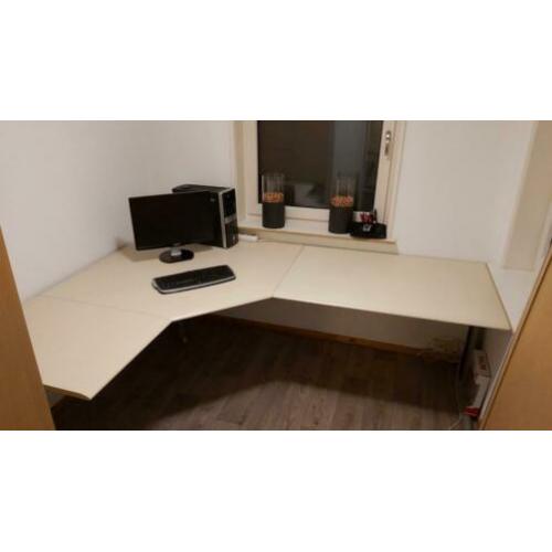*** hoek / recht bureau ahorn kwaliteits onderstel ***