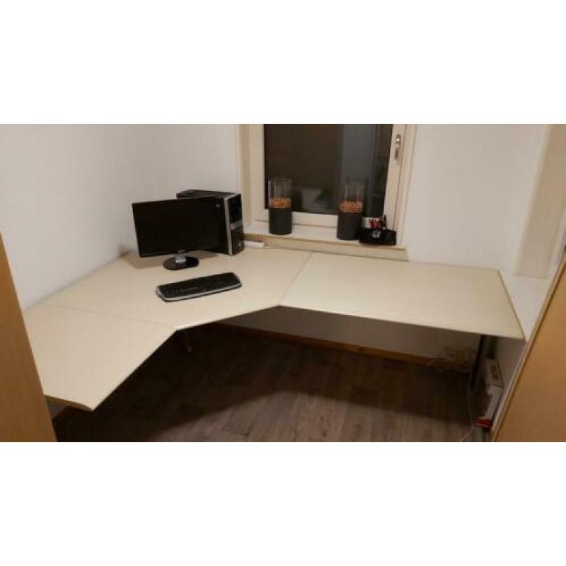 *** hoek / recht bureau ahorn kwaliteits onderstel ***