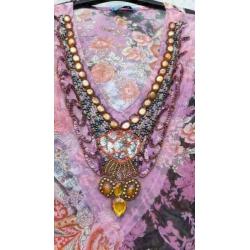 EXTRA ME zalm/lila tuniek met stenen mt L