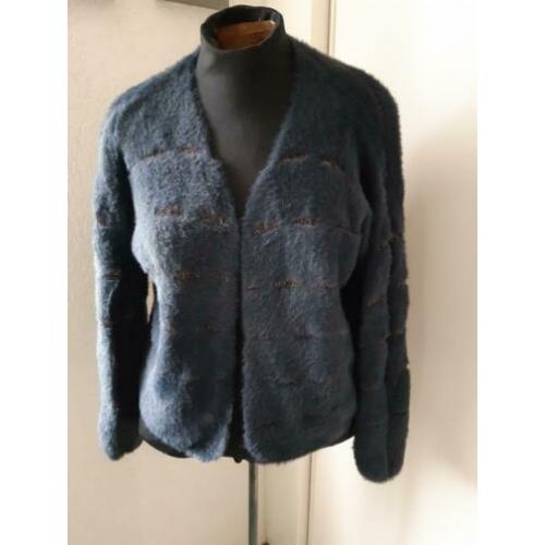 Nieuwstaat: Blauw fluffy vest EKSEPT mt XL