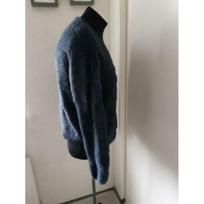 Nieuwstaat: Blauw fluffy vest EKSEPT mt XL