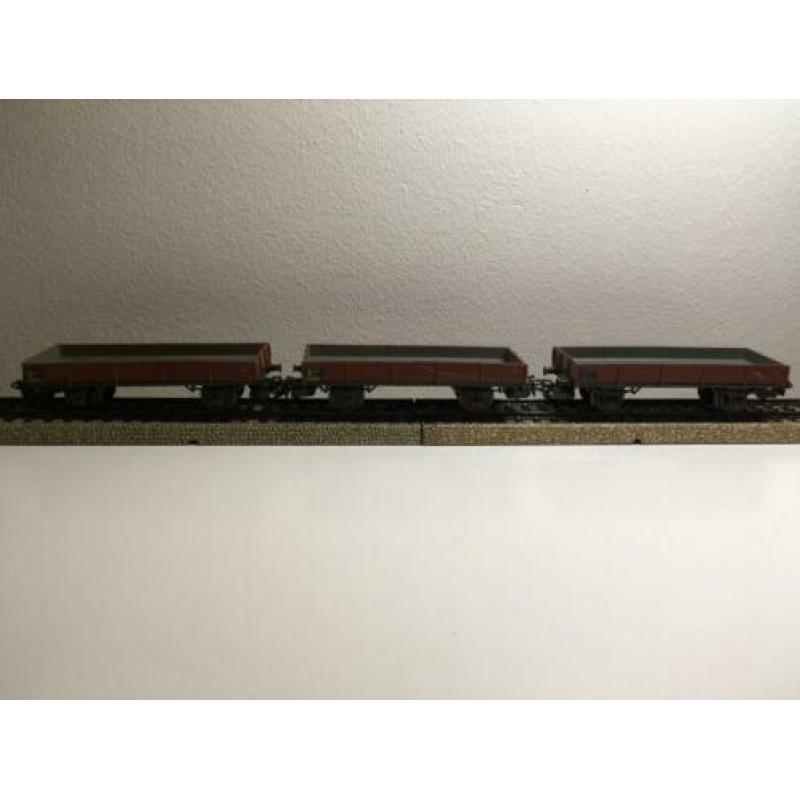 A308 Drie Marklin Wagons 4503 Platte Bakwagens