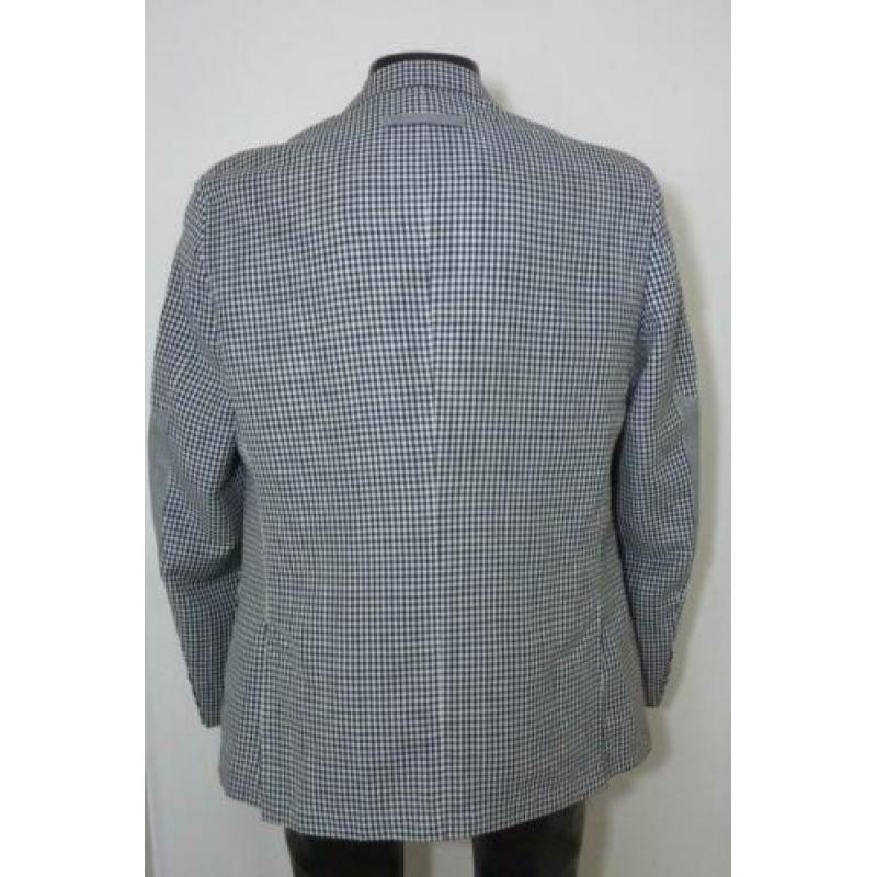 Blauw-wit woolblend geruite blazer van Van Gils
