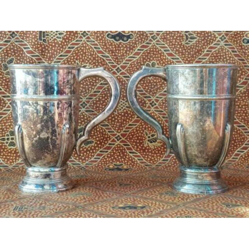 Stel prachtige silverplate Art Deco bekers uit Engeland 1920