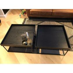 2x WOOOD Dexter salontafels / 2 wkn oud / 65x65 cm / 35 hoog