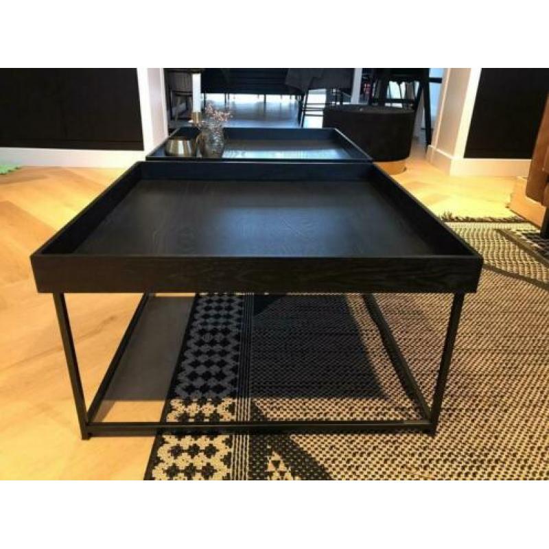 2x WOOOD Dexter salontafels / 2 wkn oud / 65x65 cm / 35 hoog