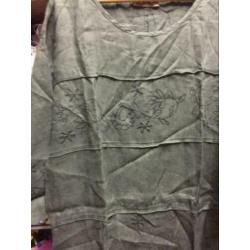 Groen linen zomer tuniek, maat:l/xl