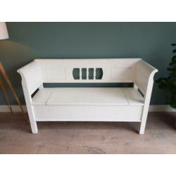 Klepbank brocante wit