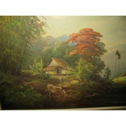 Bali, Java, Indonesie, landchap schilderij, olieverf op doek