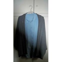 Dames Set Vest en Blouse Merk LUCIA Maat 44