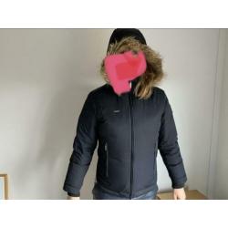 (Ski of winter) jas Colombia zwart maat S met bontkraag