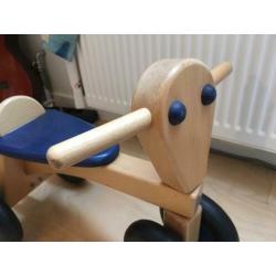 Van Dijk Toys loopfiets en aanhanger hout