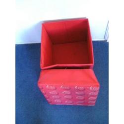 Originele Lego opbergbak, poef, krukje, rood, 30x30x30 cm